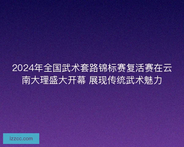 2024年全国武术套路锦标赛复活赛在云南大理盛大开幕 展现传统武术魅力